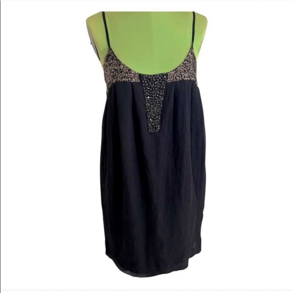 Club Monaco black beaded silk slip dress size 4